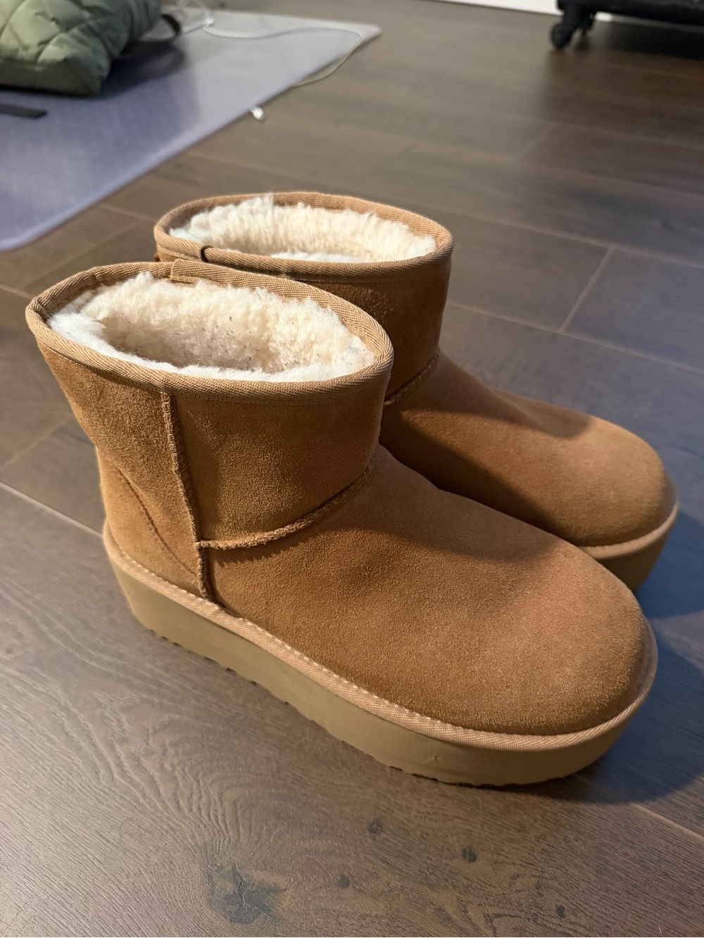UGG Women's Short Shearling-Lined Booties in Chestnut